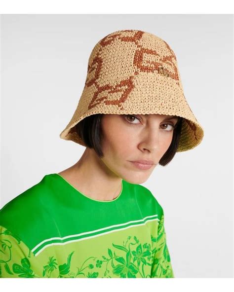 gucci raffia hat|raffia effect cloche hat.